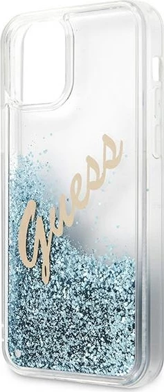 Mbështjellës Guess GUHCP12LGLVSBL për iPhone 12 Pro Max 6.7", Glitter, Blu