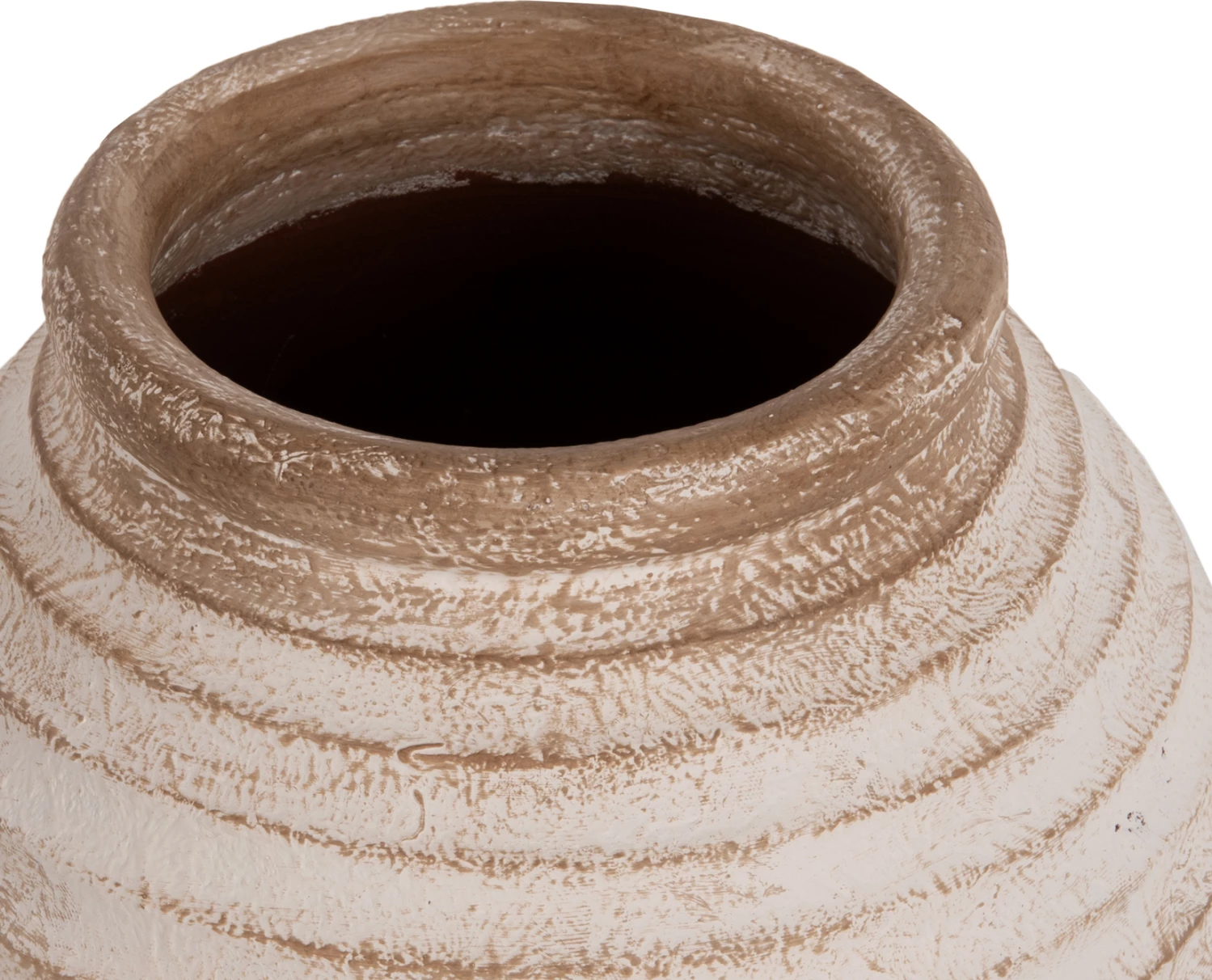 Vazo dyshemeje dekorative PYDNA, ngjyrë antike bardhë-bezhë, Φ28x35H cm