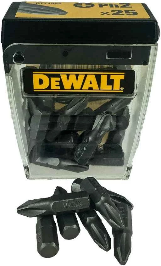 Set bitash për kaçavidë DeWalt DT71522 PH2 25mm 25 copë, me kuti