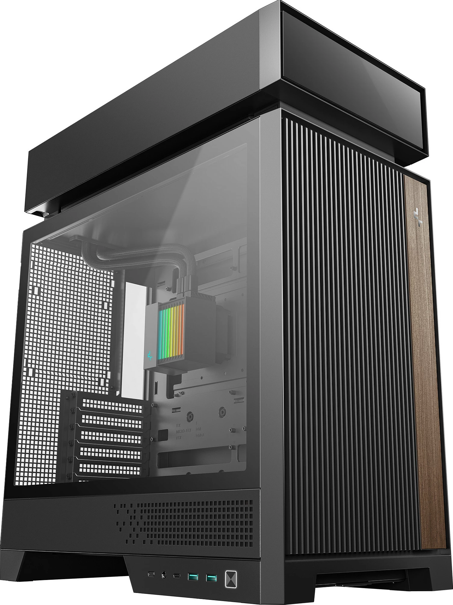 Kasë DeepCool CL6600, Midi Tower, ATX/micro ATX/Mini-ITX, Tempered Glass, RGB, e zezë