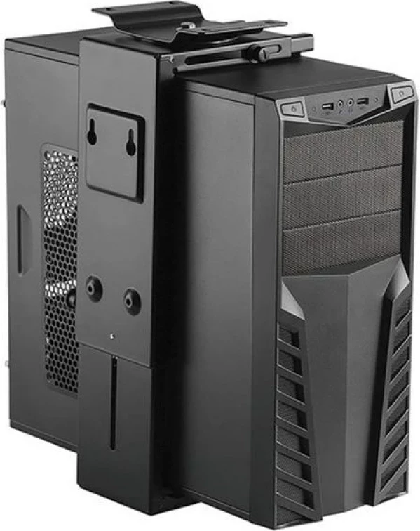 Mbajtës CPU TECHly ICA-CS 66, nën tavolinë, Metal, i Zi