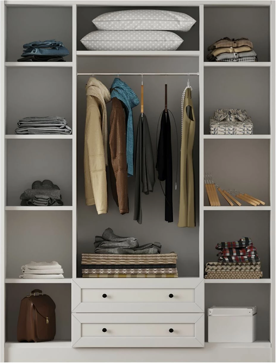 Dollap garderobe Skye Decor, ngjyrë e bardhë mat, RB-168-01-010