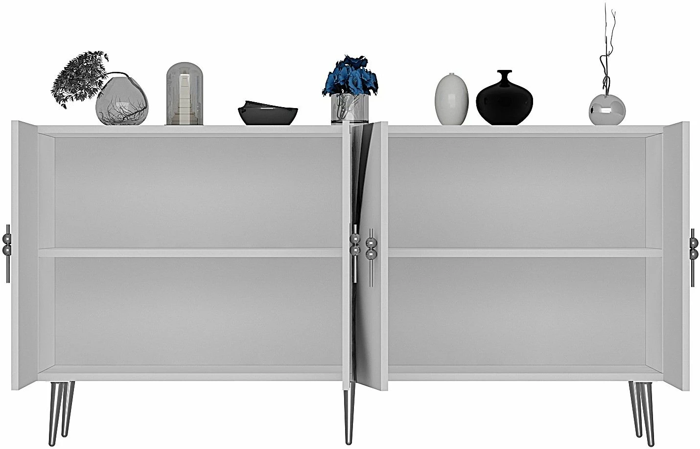 Konsol Skye Decor, Hook KB150, e bardhë, argjend