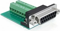 Adapter DeLOCK 65274, Sub-D 15-pin Gameport (F) në bllok terminal 16-pin, gjelbër