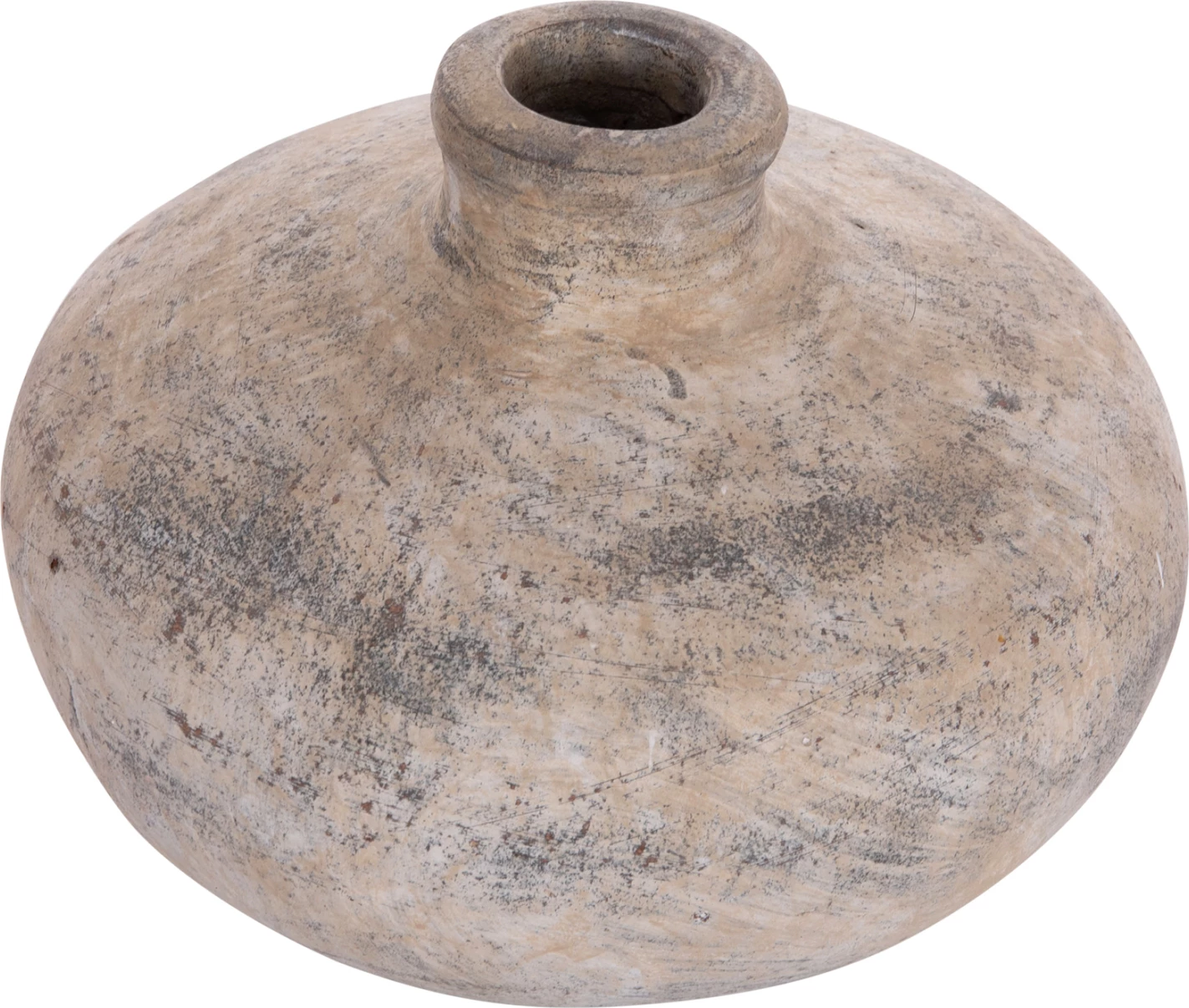 Vazo dekorative tavoline VERMO, terrakotë, ngjyrë ecru, Φ27x18cm