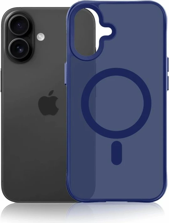 Maskë telefoni 3mk Smoke MagCase për iPhone 16, blu-transparente