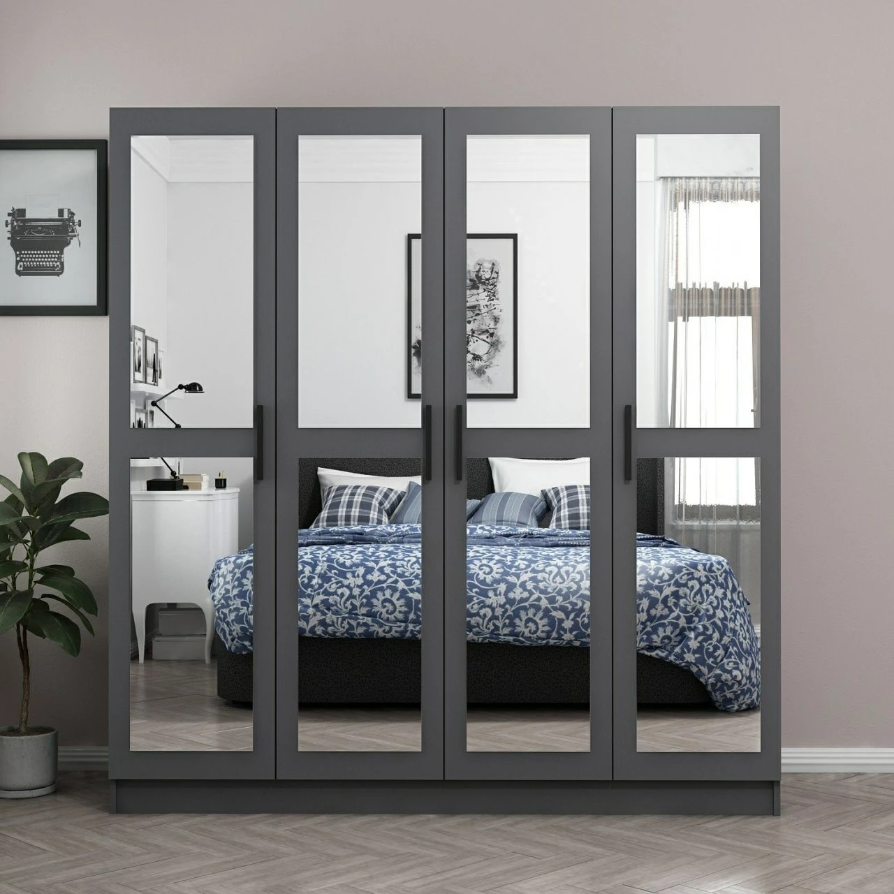 Dollap Skye Decor, ngjyrë antracit, 180x210x52cm