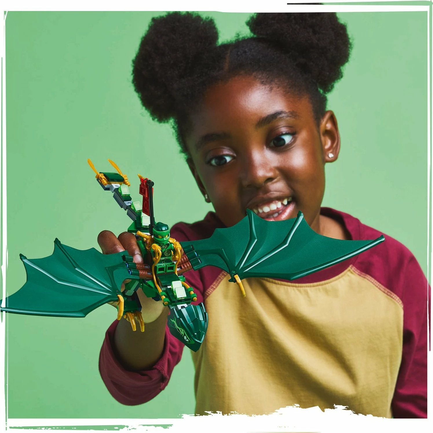 Set LEGO NINJAGO 71829 Lloyd's Green Forest Dragon, 128 pjesë, 6+, jeshile