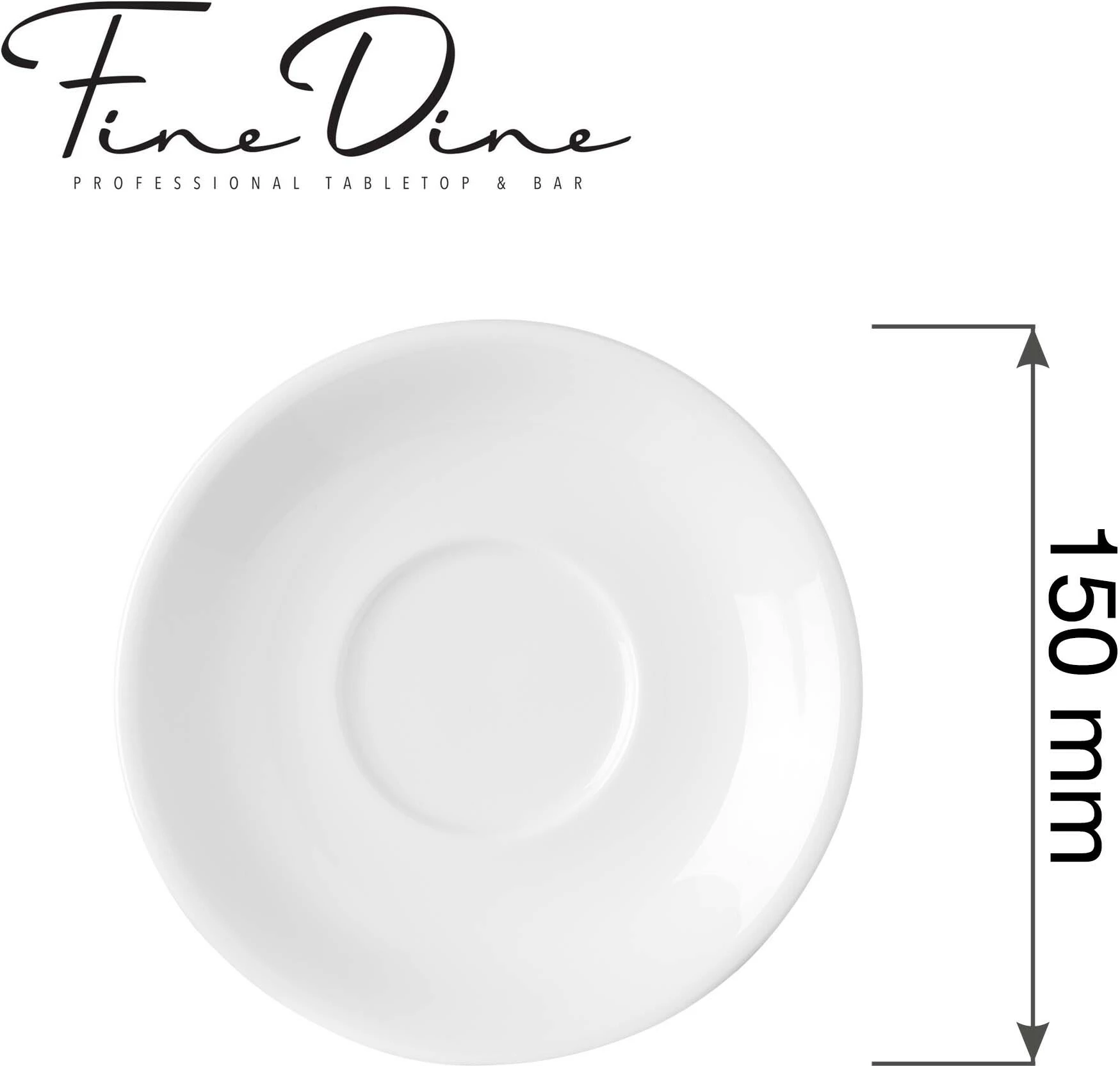 Nënfilxhan për cappuccino Fine Dine Pure Bianco 150 mm, i bardhë, set 8 copë