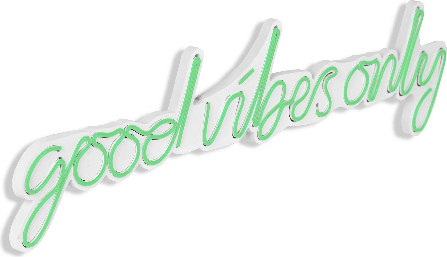 Dritë murale dekorative LED, plastikë, 'Good Vibes Only', ngjyrë e gjelbër