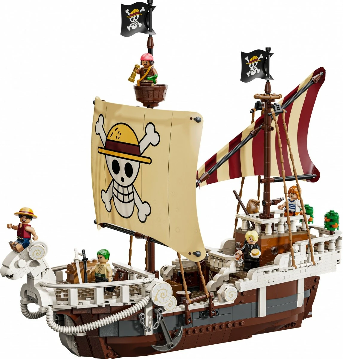 Set ndërtimi, LEGO, 75639 One Piece Going Merry, 1376 pjesë 10+, ekstra i madh, me 5 minifigura