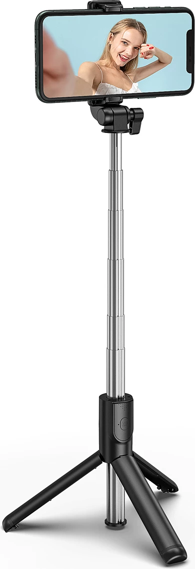 Selfie stick Wozinsky WHS1Y me tripod, 1m, me mbajtës telefoni, e zezë