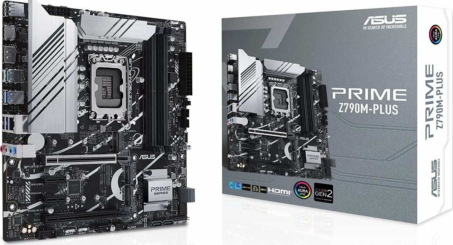 Pllakë amë Asus PRIME Z790M-PLUS, mATX 244mm, LGA1700, 4 slote RAM, PCIe 5.0 x16, 3x M.2, 4x SATA