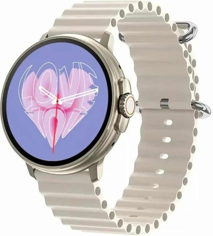 Smartwatch për femra Rubicon, titanium latte