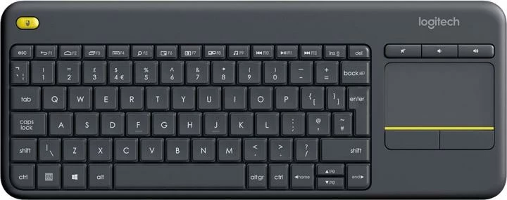 Tastierë wireless me touchpad Logitech K400 Plus US 920-007145, USB receiver, e zezë