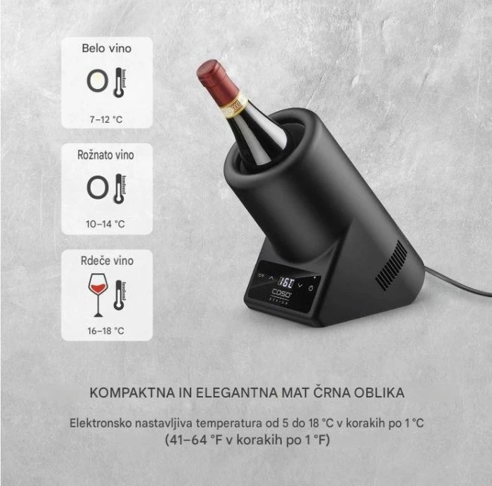 Ftohës vere tavoline CASO VinoCase 615 1 shishe 5-18°C zi mat