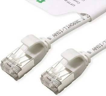 Kabllo rrjeti ROLINE Green Cat6A U/FTP slim, RJ45-RJ45, 1.5 m, e bardhë