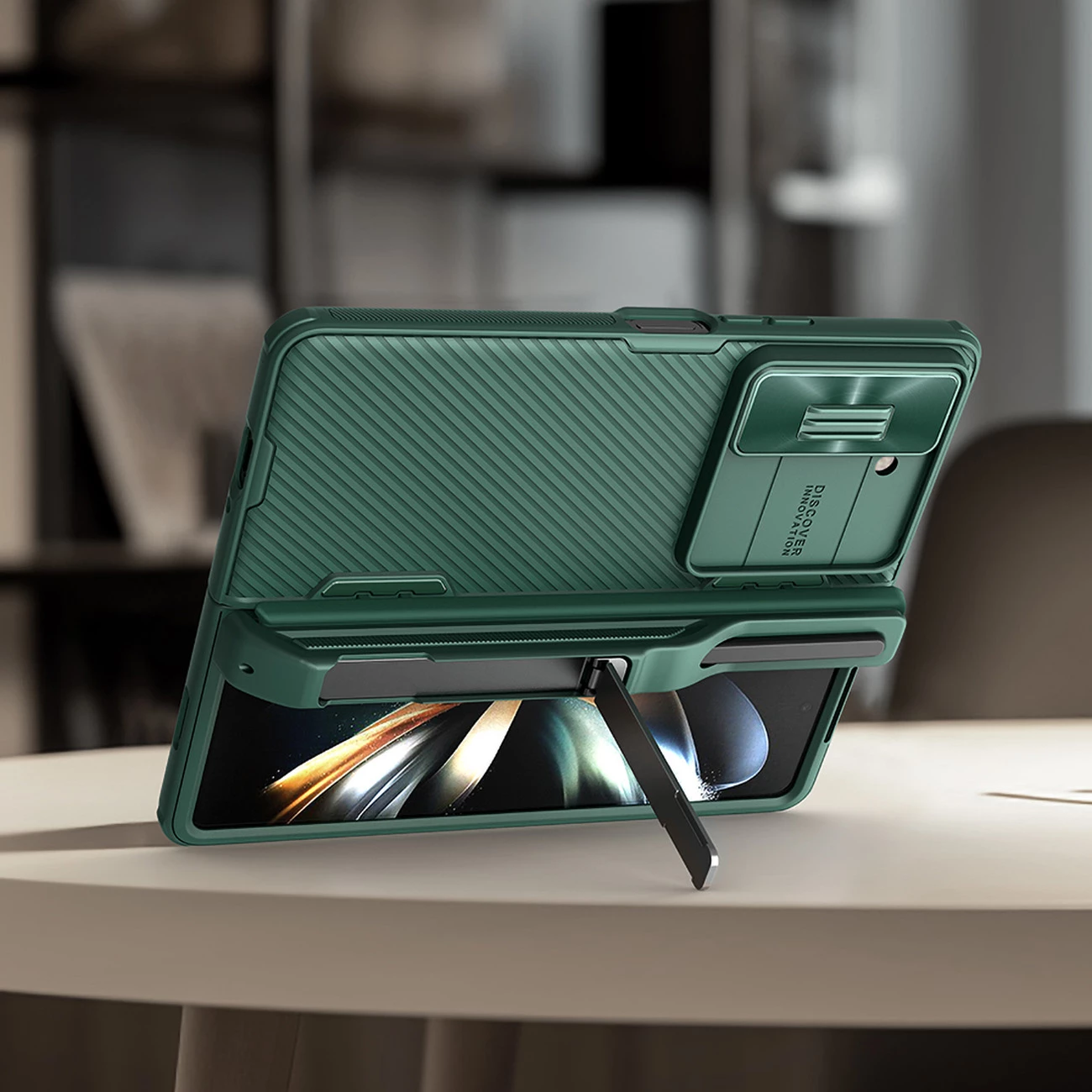 Mbështjellës Nillkin CamShield Fold Case për Samsung Galaxy Z Fold 5, me mbajtëse për stilolaps, e zezë