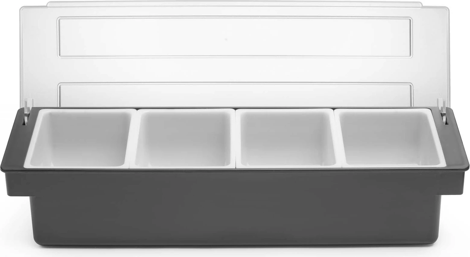 kuti për përbërës Bar Up me 4 kontejnerë, 480x150x100mm, kapak transparent