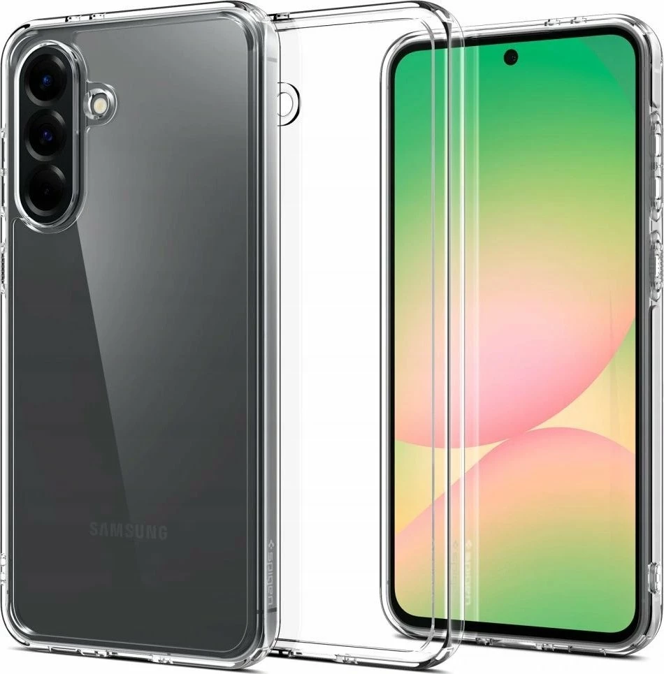 Mbështjellës Spigen Ultra Hybrid për Samsung Galaxy A56 5G, TPU+PC, me xham të kalitur 9H 0.3 mm, transparent, set 2-në-1