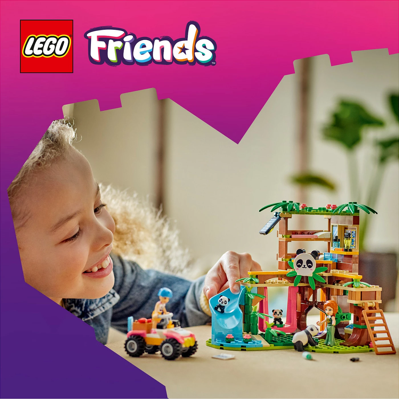 Set lodër LEGO Friends 42648 Strehë e Pandave, 243 copë, 7+