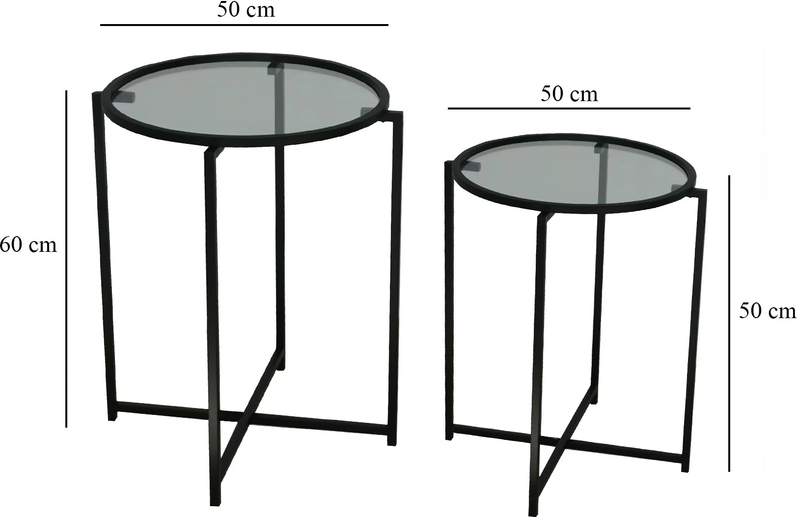 Set tavolinash anësore Skye Decor, S412F, ngjyrë e zezë