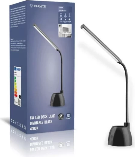Llambë tavoline ASALITE ASAL0225 6W 4000K 480lm me dimmer, e zezë