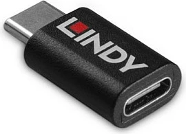 Adapter bllokues të dhënash LINDY Data Blocker USB 3.2 Type-C në Type-C, 100W, i zi
