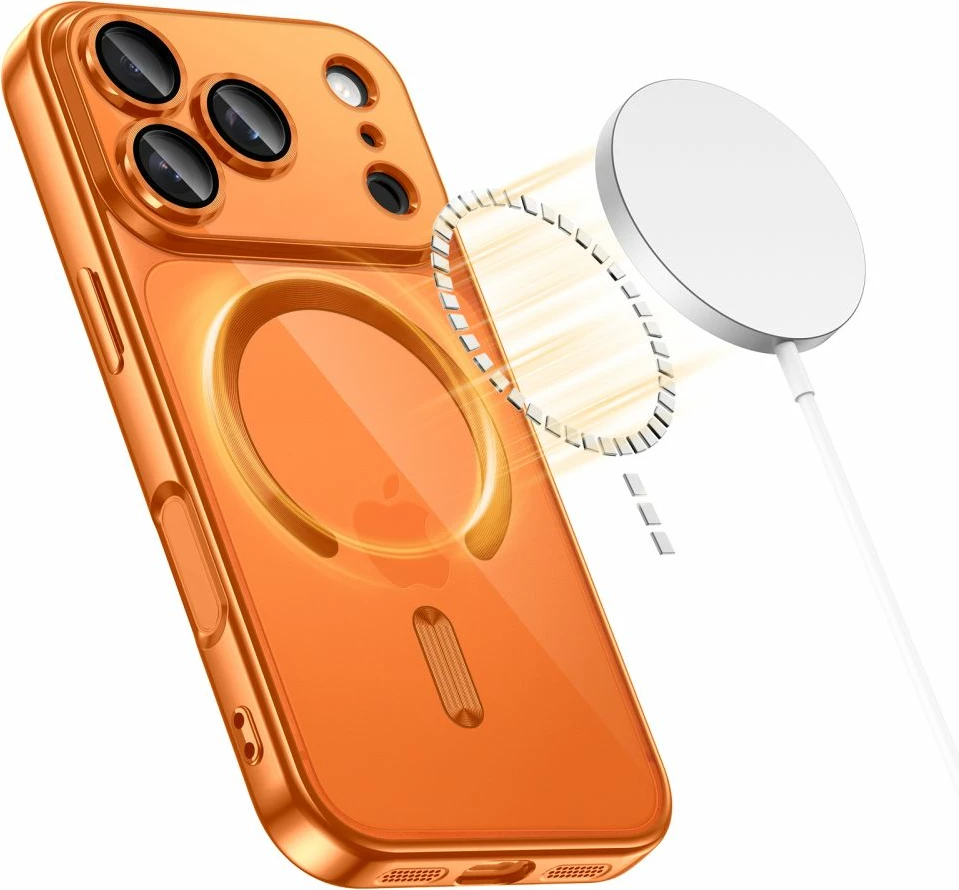 Mbështjellës Tech-Protect MagFlex MagSafe për iPhone 17 Pro, transparent portokalli, 1 copë