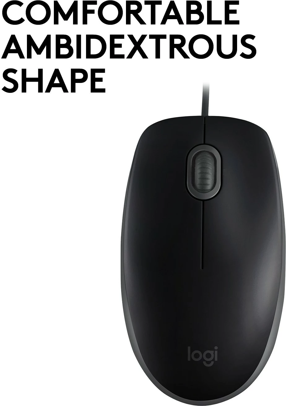 Maus Logitech M110 Silent, Ambidextrous, Optical, USB Type-A, 1000 DPI, Black