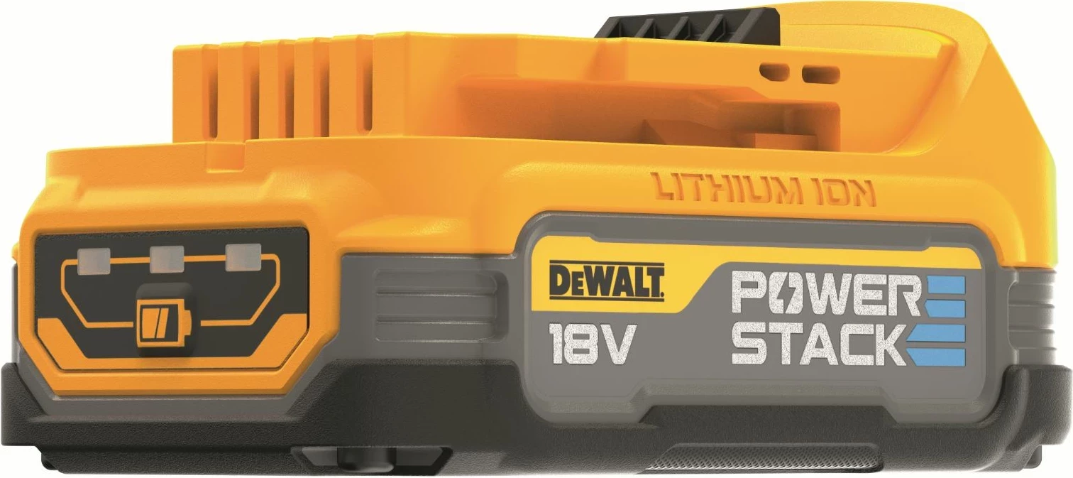 Bateri Dewalt POWERSTACK DCBP034 18V XR 1.7Ah Li-Ion, verdhë/zezë