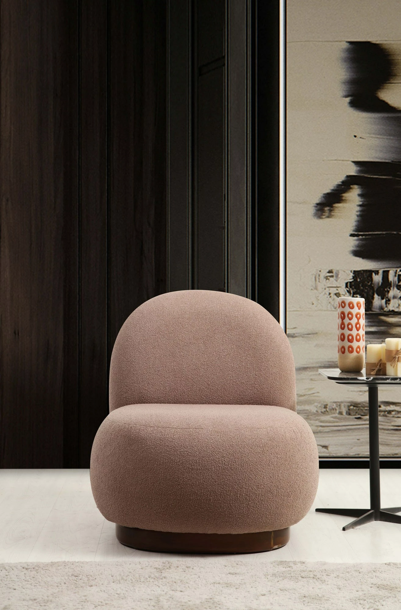 Karrige Wing Tina, ngjyrë kapuçino, Atelier del Sofa