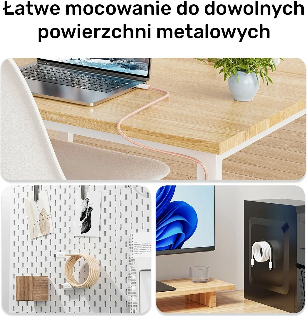 Kabëll Unitek USB-C PD 100W 1m, bezhë