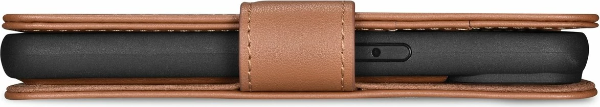 Mbështjellës iCarer Wallet Case 2in1 për iPhone 14 Pro, lëkurë natyrale, Anti-RFID, Kafe