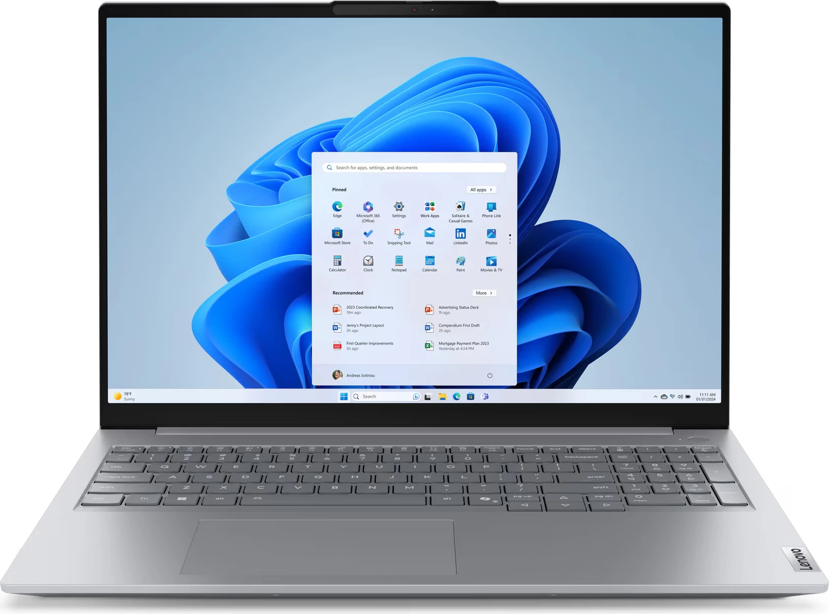 Laptop Lenovo ThinkBook 16 G8 IRL, 16", Intel Core7 240H, 8GB RAM, 512GB SSD
