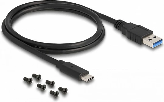 Docking station DeLOCK SuperSpeed, USB-C, për 1x 2.5" SATA HDD/SSD, 5 Gbps, e zezë/transparent