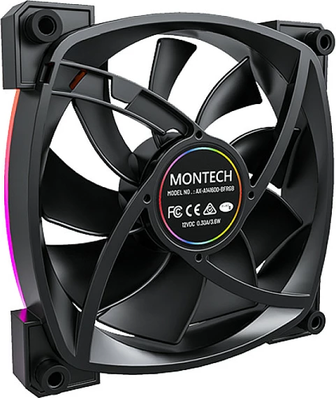 Ventilator kasë Montech AX140 PWM 140mm, ARGB, i zi