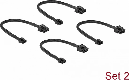 Set kabllosh rryme DeLOCK Power Cable Set për Mac Pro 2019, Micro-Fit 8-pin në 8-pin/6-pin, i zi