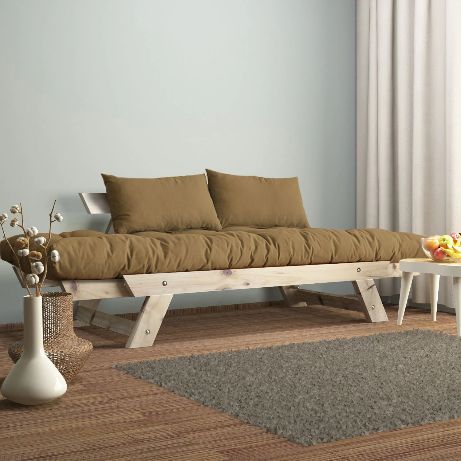 Divan kopshti dy ulëse, Skye Decor, natyral/kamel, CPT8122-210