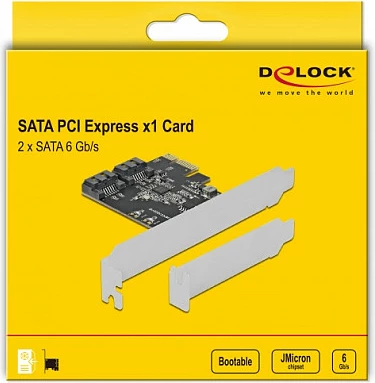 Kartë PCIe SATA DeLOCK 90431, JMicron JMB582, 2x SATA III 6 Gbit/s