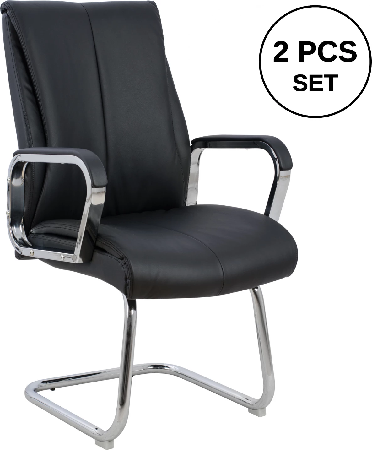 Karrige për zyre konferencash FH1094.01, set prej 2 copë, e zezë