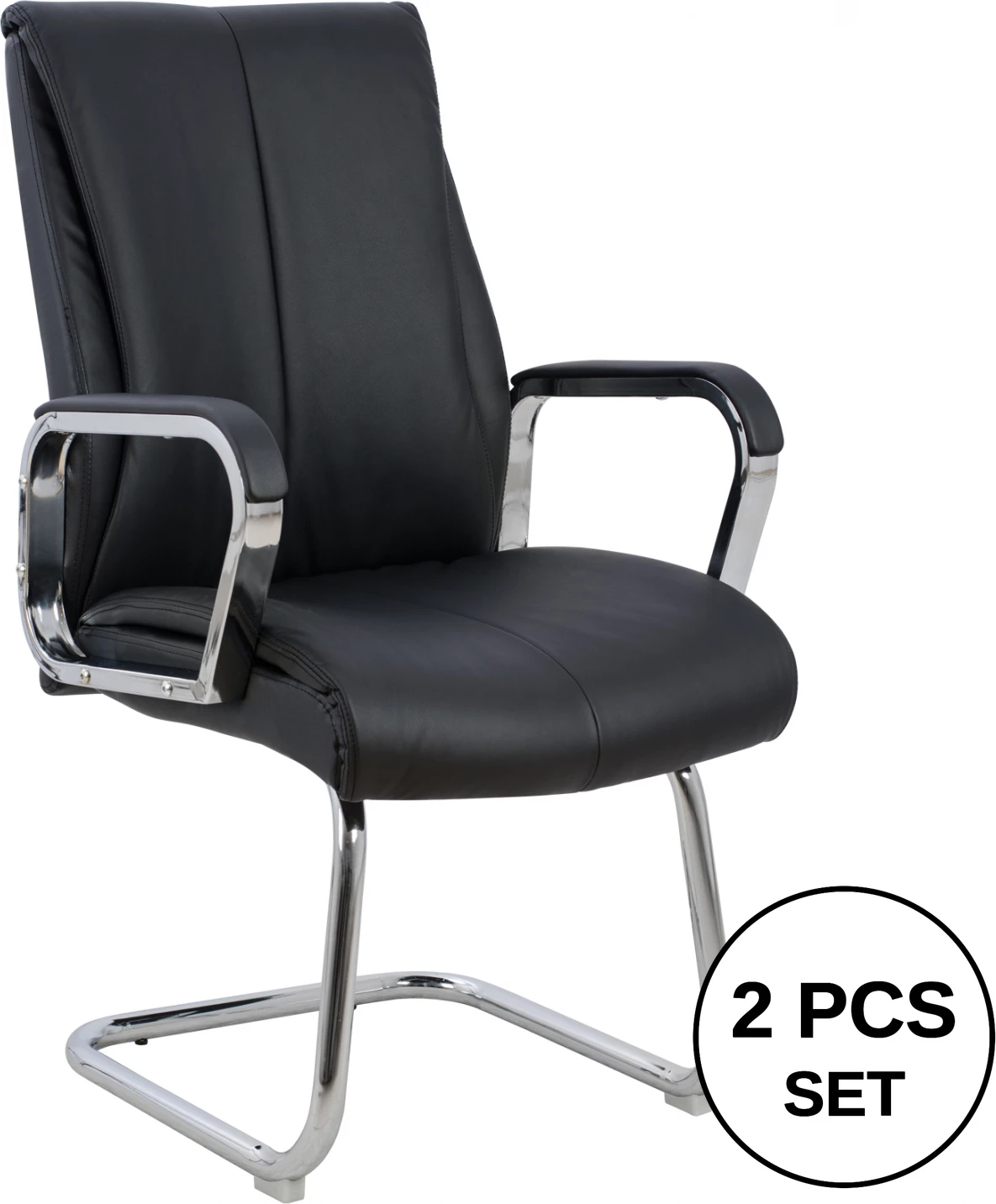 Karrige për zyre konferencash FH1094.01, set prej 2 copë, e zezë