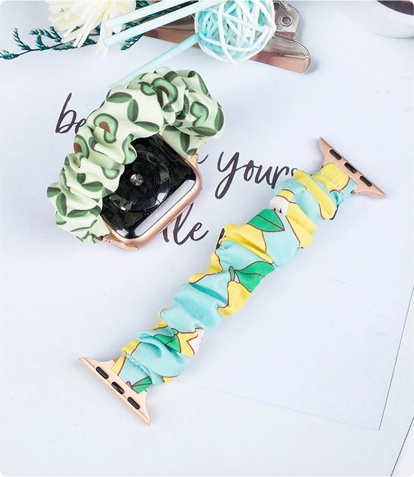 Rrip tekstili për Apple Watch Hurtel, model avokado, elastik, i gjelbër