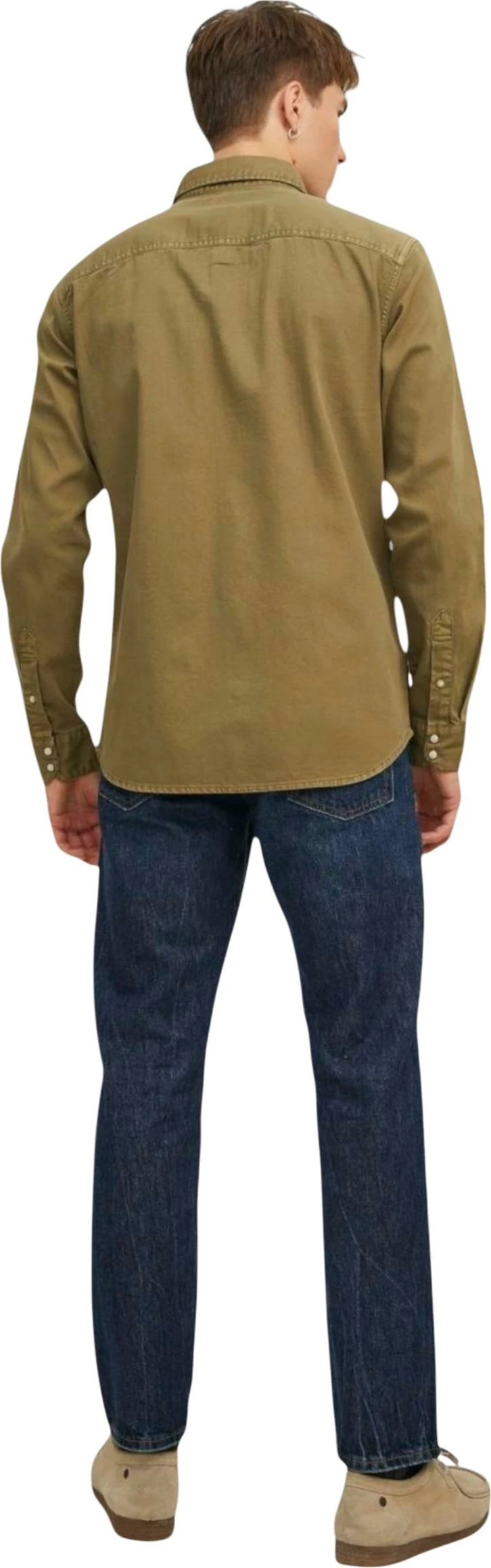 Këmishë për meshkuj Jack Jones JJESHERIDAN L/S NOOS, e gjelbër e errët [Madhësia: XS]