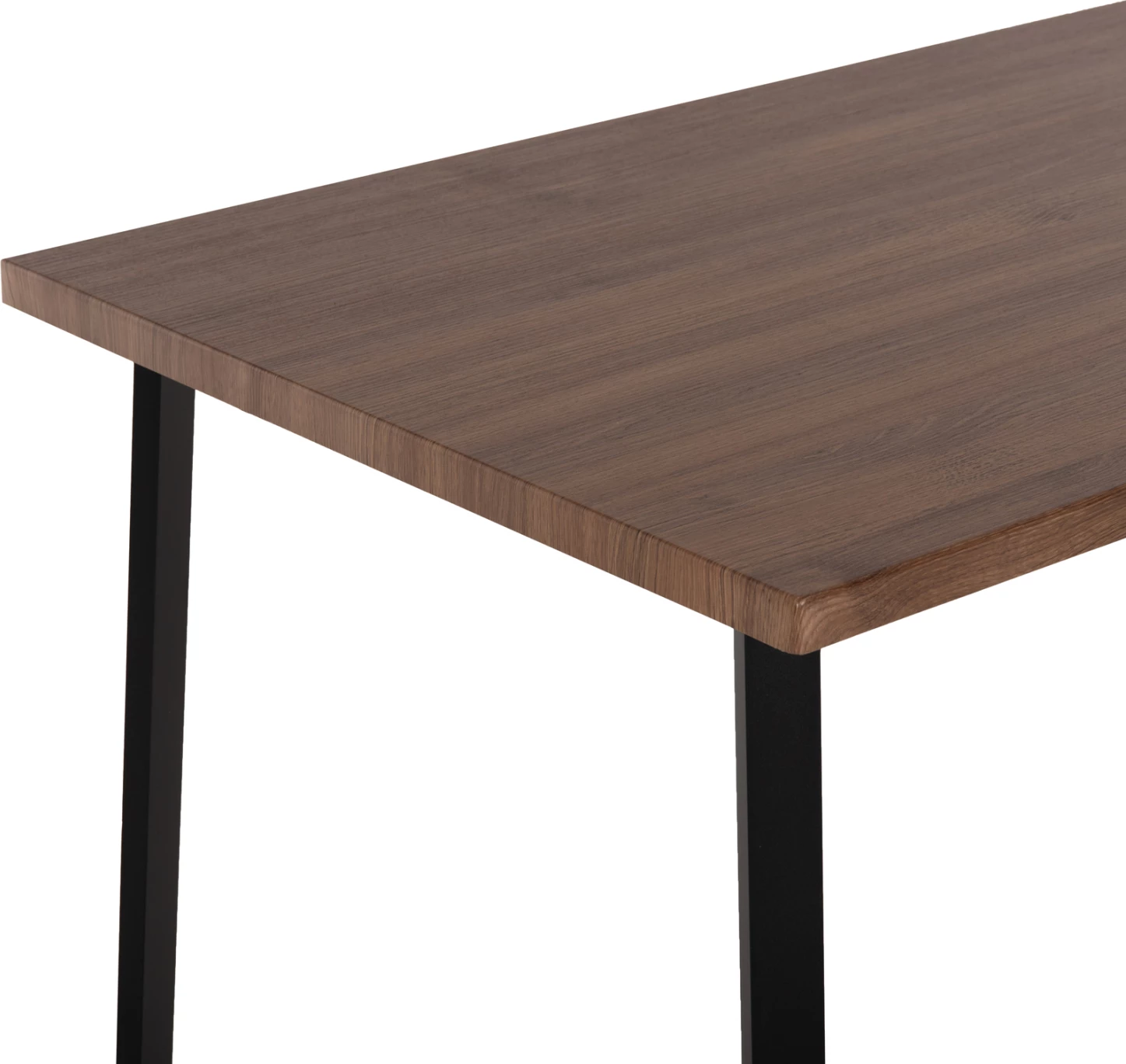 Tavolinë ngrënie JAY, ngjyrë arre, këmbë metalike të zeza, 120x70x76H cm