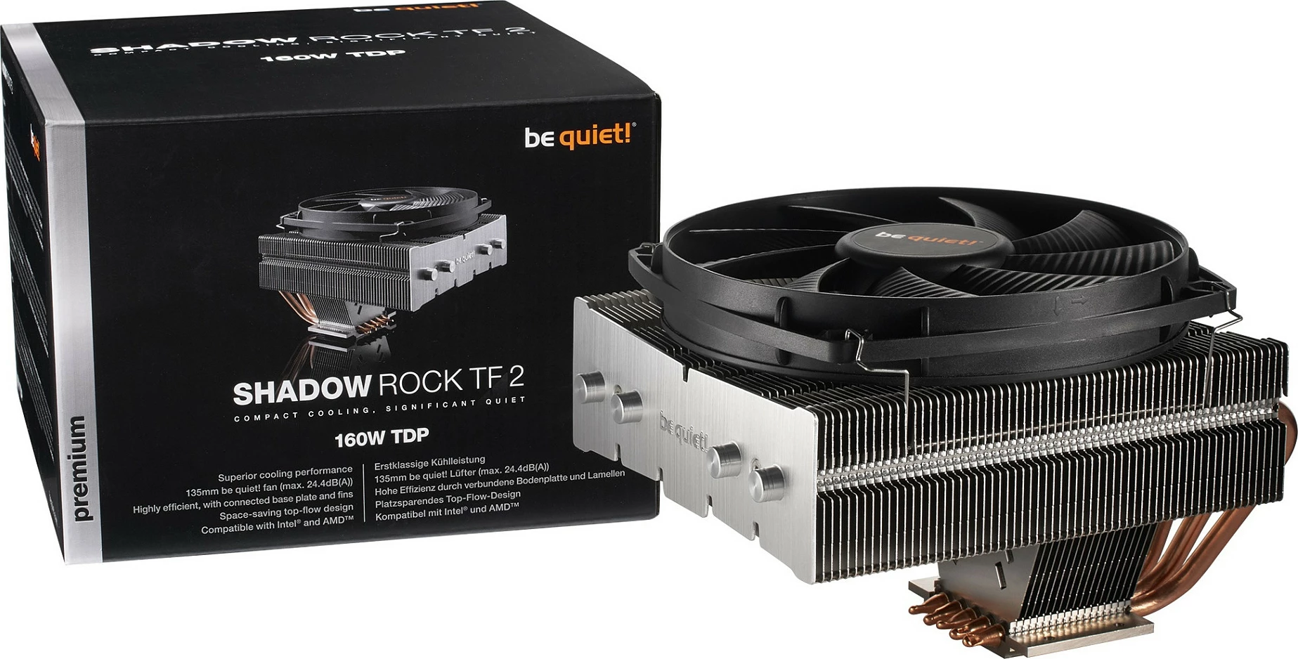 Cooler be quiet! Shadow Rock TF 2, 135mm, 2000 RPM, Black/Copper/Silver