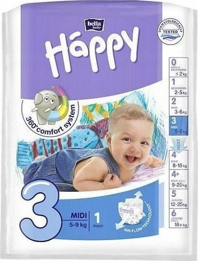 Pelenë Bella Happy Midi 3 (5-9 kg), 1 copë
