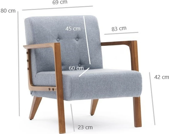 Karrige Wing, Atelier del Sofa, ngjyrë kaltër e çelët