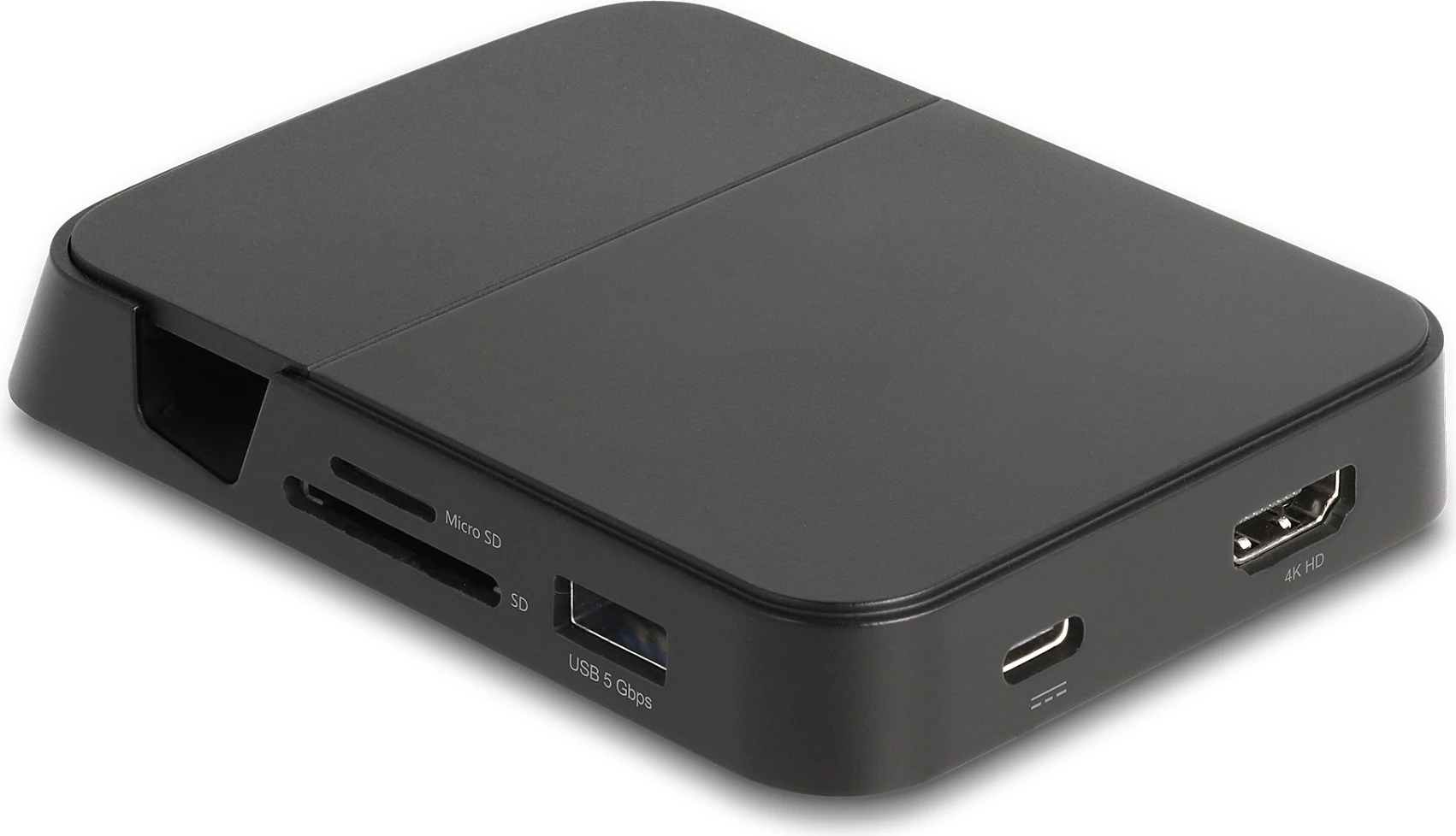 Docking station për Celular DeLOCK 4K USB-C, HDMI, USB Hub, SD/MicroSD, e zezë