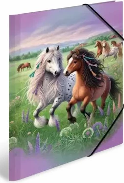 Dosje elastike HERMA Horse World, karton, A3, shumëngjyrëshe